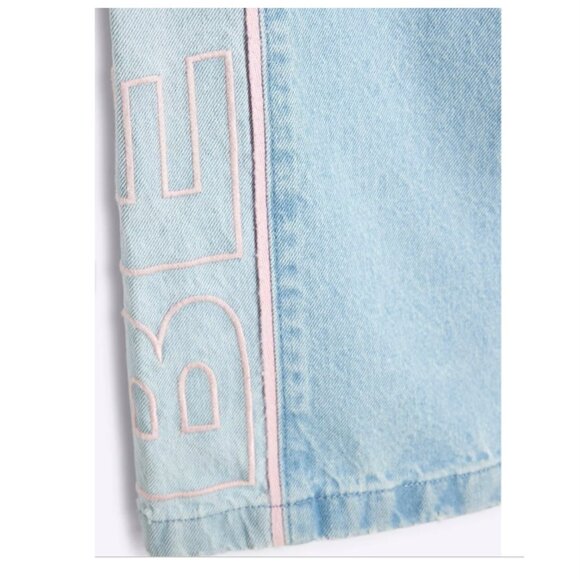 River Island Girls Wide Leg Embroidery Wordy Jeans - Light Blue (NWOT) - Picture 4 of 4